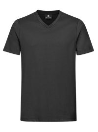 Anthrazit Herren T-Shirt mit V-Ausschnitt, gerade geschnitten, für Beruf & Freizeit